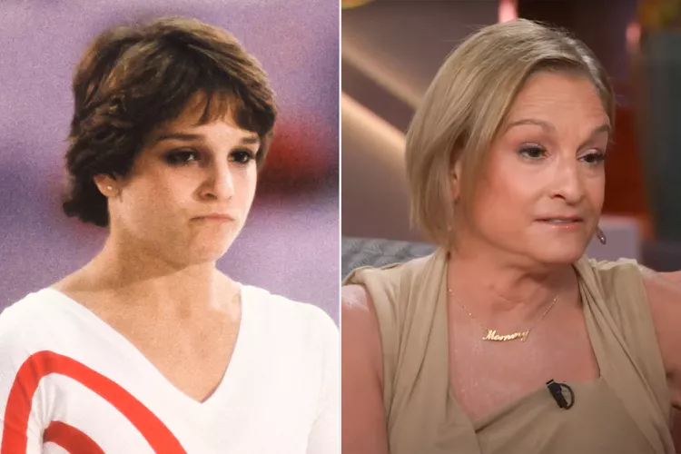 Mary Lou Retton tahun 1984 (kiri) dan pada 2024 (kanan)