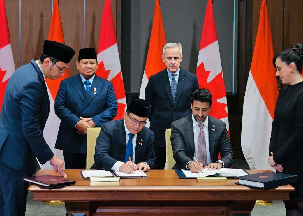 Penandatanganan tiga kesepakatan strategis Indonesia-Kanada di Ottawa, Rabu (24/9/2025)